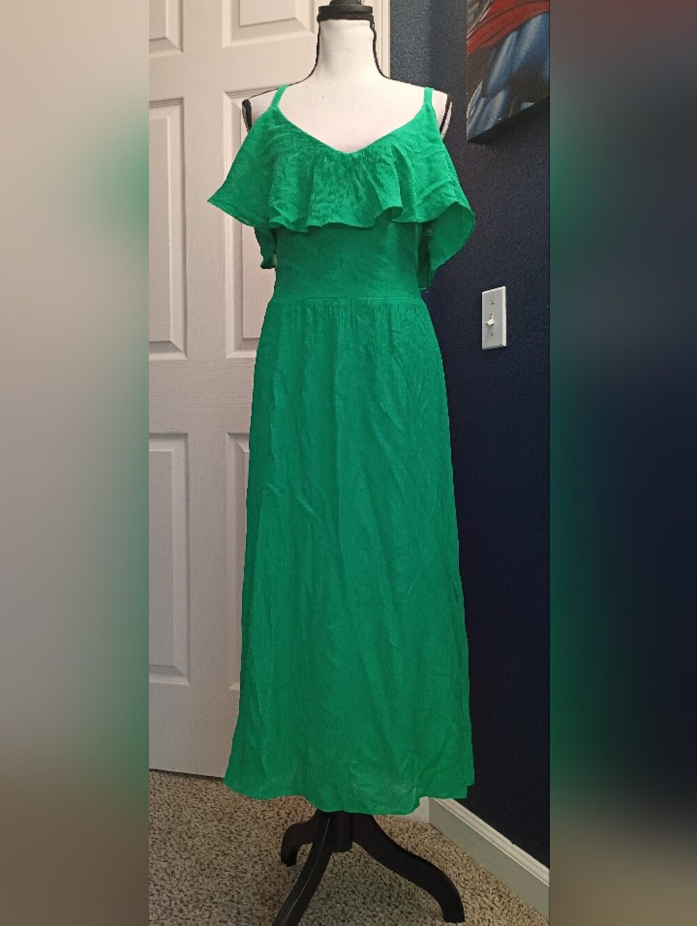 City Chic Emerald Green Ruffle Maxi Dress